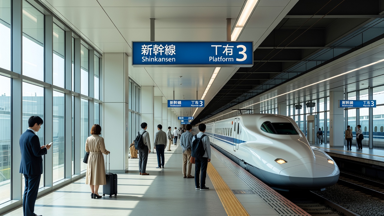 Japanese train station platform