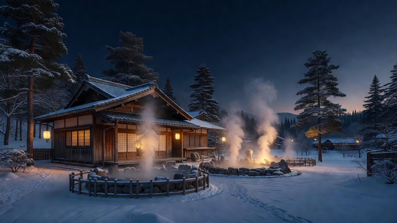 山あいの温泉郷