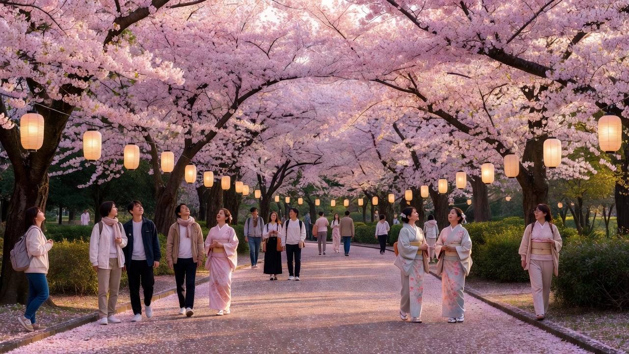 東京、桜の公園